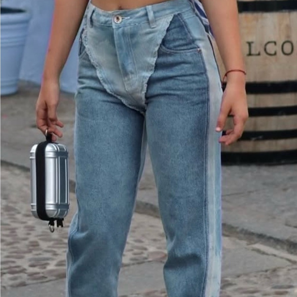 Maniere De Voir Women's Boot Cut Jeans - Light Blue